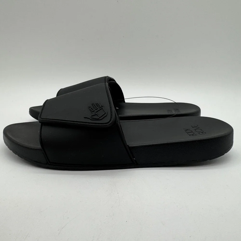 Body Glove Kids Comfort Slide Sandals Black Adjustable Strap Size L Kids 3/4